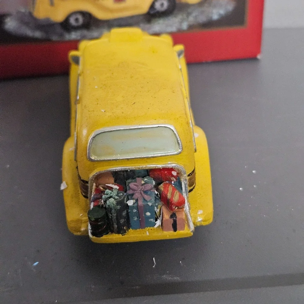 St Nicholas Square Village Accessory Yellow City Taxi Cab Car Vehicle Decor‎